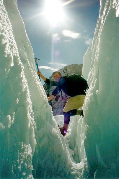 Eric and his outdoorsy self scaling ice