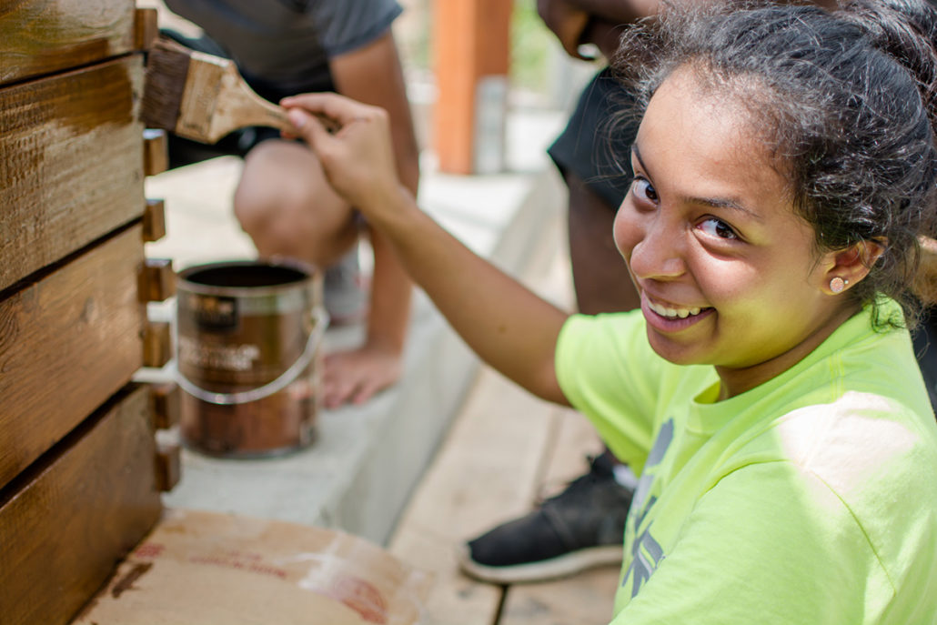 ACE Design-Build Mentees in Chicago Making the Pavilion